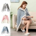 thumbnail image 1 of Gifts TTJ Wearable Lambswool Flannel Throw Blanket Oversized Soft Cozy Napping Shawl For Adults Travel Home Sofa Wrap Warm Plush Blanket, Wearable Blanket, 1 of 7