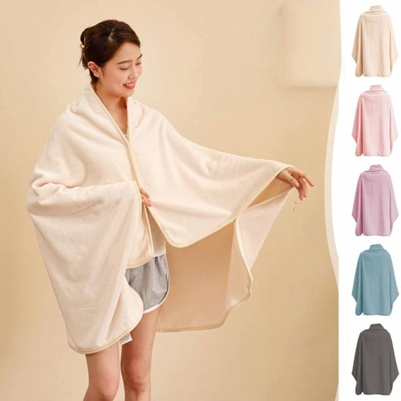 Gifts TTJ Wearable Lambswool Nap Throw 39.4x59.1 in Double-Sided Plush Shawl Cozy Flannel Blanket Soft Warm Wrap For Lounging Travel And Sofa Use Machine Washable