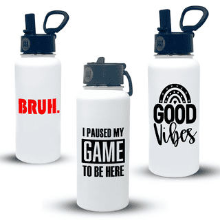 Cool Good Vibes Water Bottle with Straw - Funny Gift for Teenager, Tween, Boyfriend, College Guys, Preteens, Tweens, Tech Gamers - Presents for