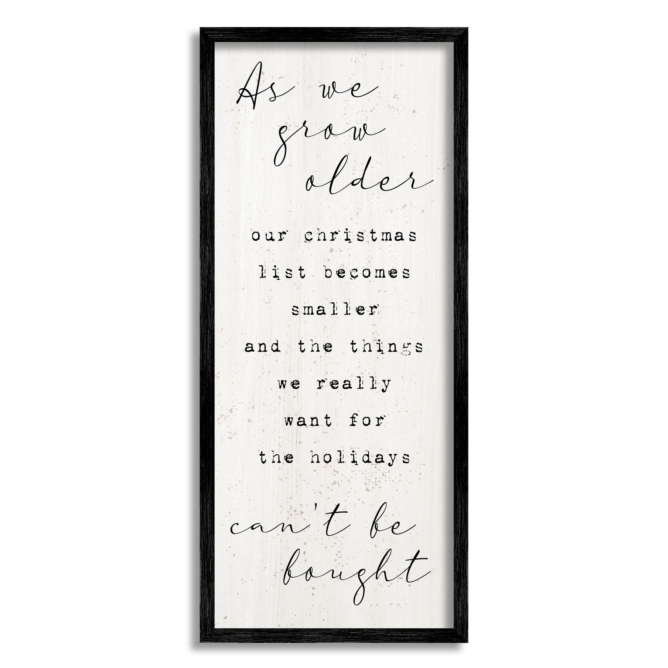 Gifts That Can't Be Bought Holiday Holiday Graphic Art Black Framed Art Print Wall Art