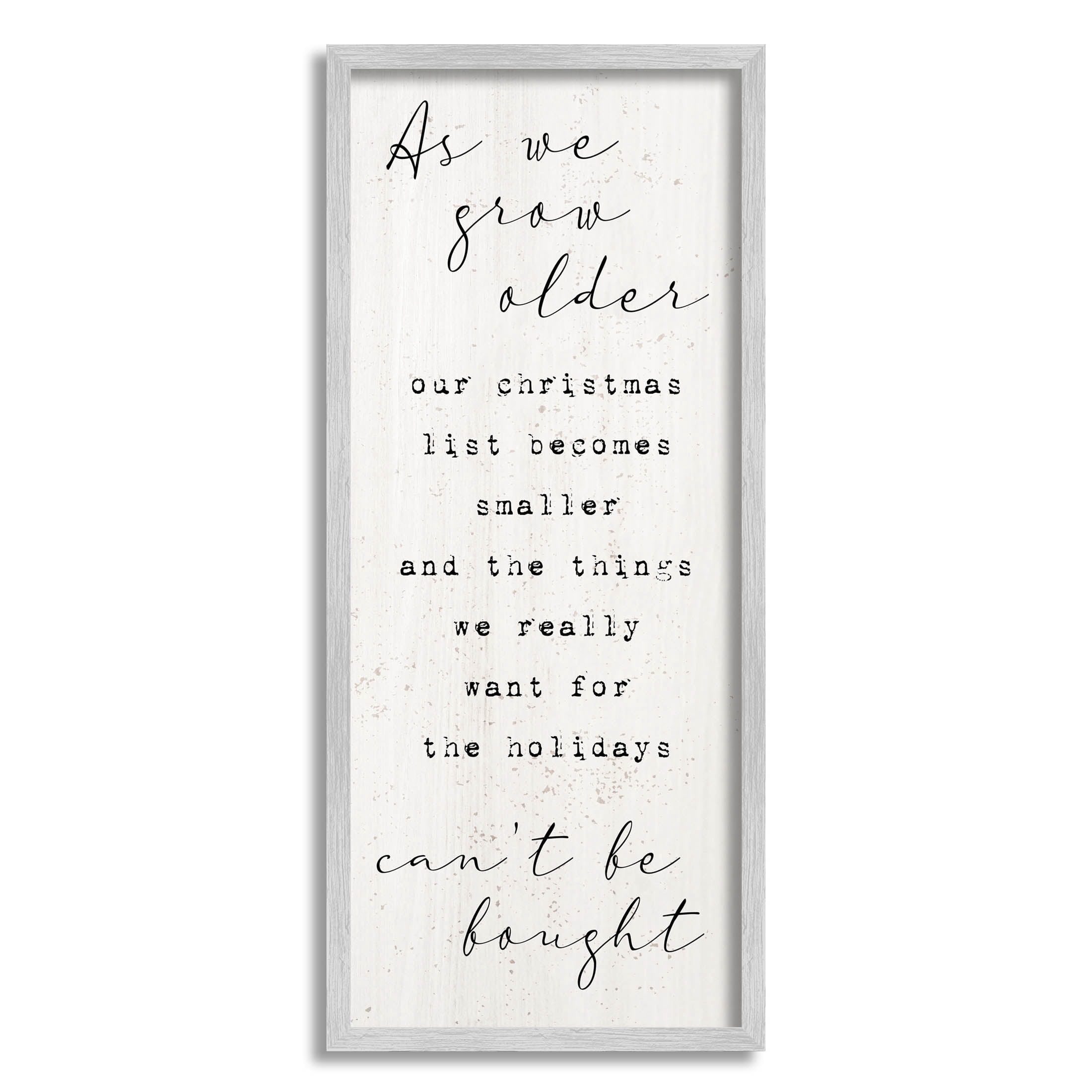 Gifts That Can't Be Bought Holiday Holiday Graphic Art Gray Framed Art Print Wall Art