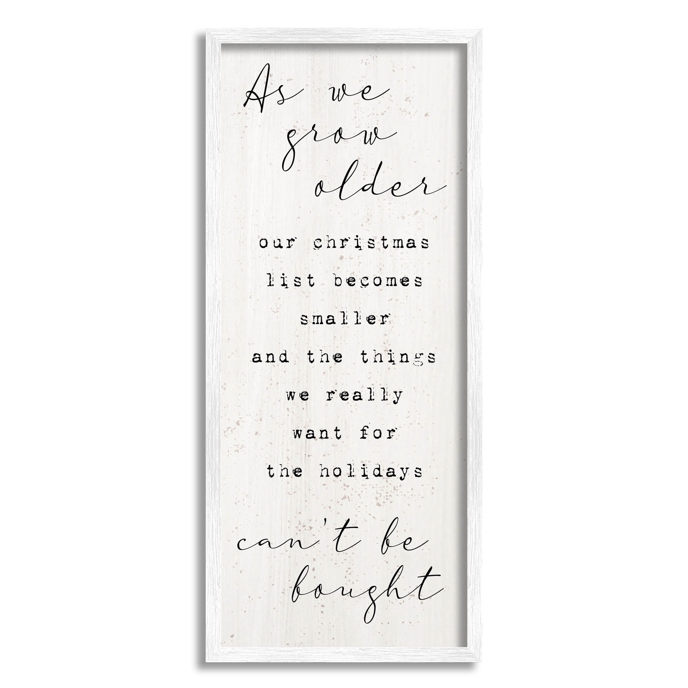 Gifts That Can't Be Bought Holiday Holiday Graphic Art White Framed Art Print Wall Art