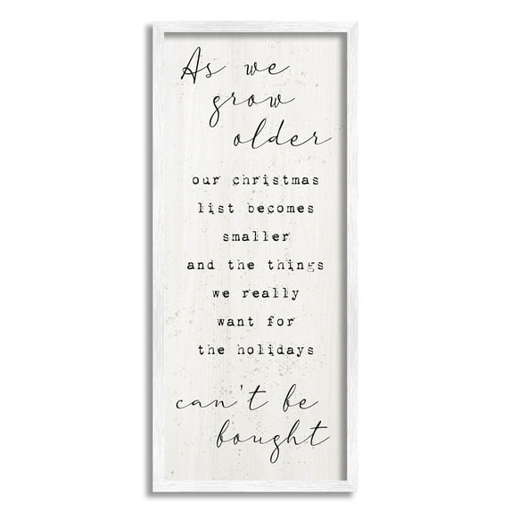 Gifts That Can't Be Bought Holiday Holiday Graphic Art White Framed Art Print Wall Art