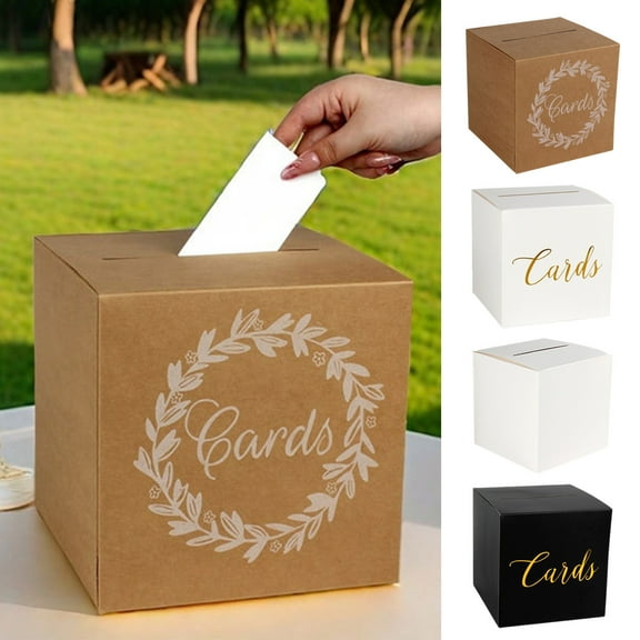 Gifts USSUMA Wedding Card Box Foil Gift Card Box for Party Wedding Reception Birthday Graduation Baby Shower Raffle