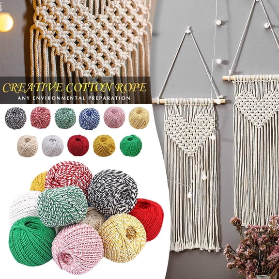 Gifts Ufehgfjh Craft String Double Stranded 1.5Mm Cotton Rope 100M Hand Woven Thin Rope Durable Non Fading Diy Macrame Jewelry Gift Wrapping Crafting Cord Home Craft Supplies