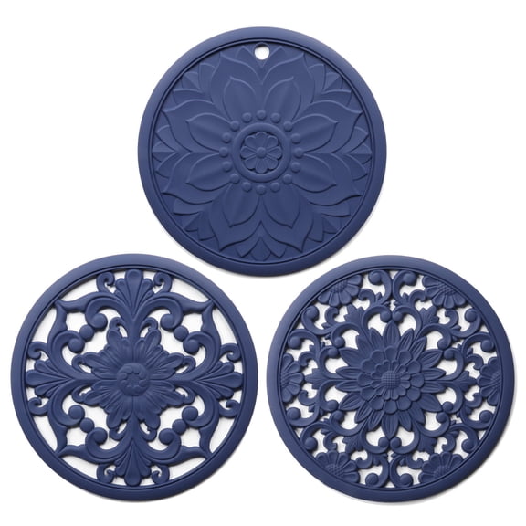 Gifts Ufehgfjh Silicone Trivet Set Non Slip Carved Heat Resistant Potholders Countertop Protector Set of 3 Kitchen Heat Pads Oven Safe Silicone Hot Pads Non Slip Trivet Set