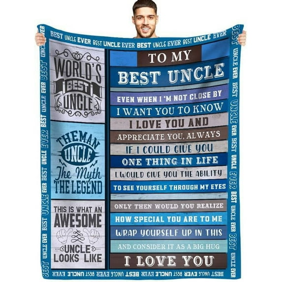Gifts for Uncle from Niece Birthday Gifts from Niece and Nephew | Best Uncle Blanket for My Uncle with Many Great Words | Thanksgiving Christmas Bday Presents for Uncle Throw Blanket 50 X 60"