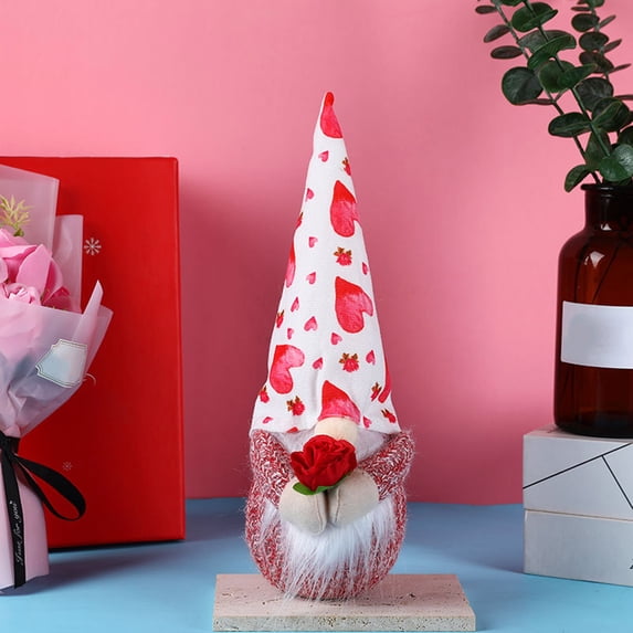 Gifts Under $5 Caoblia Valentine Gnomes Plush Doll with Light Valentines Day Decorations Scandinavian Tomte Valentines Gnomes Indoor Tabletop Holiay Party Decor Gifts, Valentines Day Decorations