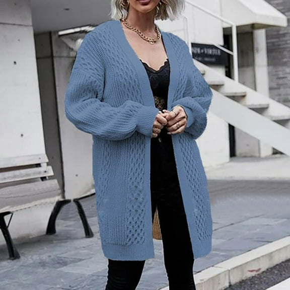Gifts Usmixi Winter Womens Sweater Coats Womens Cardigan Casual Solid Loose Mid Length Open Front Cardigan Coats Winter Long Sleeve Lightweight Knitted Sweater Overcoats