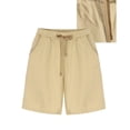 thumbnail image 1 of Gifts Usmixi Womens Elastic Waist Shorts Casual Solid Plus Size Loose Straight Leg Short Pants Summer Comfy Lightweight Pocket Shorts with Drawstring Khaki XXXXL, 1 of 4