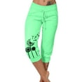 thumbnail image 1 of Gifts Usmixi Womens High Waist Capris Pants Summer Fashion Dandelion Print Plus Size Stretchy Cropped Trousers Casual Drawstring 3/4 Pants with Pocket Green XXXXL, 1 of 6