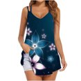 thumbnail image 1 of Gifts Usmixi Womens Tank Tops Beach Sexy Spaghetti Strap Shirts Loose Swing Camisole Tank Summer Trendy Floral Print V-Neck Sleeveless Shirts Blouse Navy m, 1 of 4