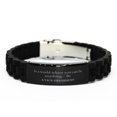 thumbnail image 1 of Gifts for Vice President, In a world where you can be anything, Appreciation Birthday Black Glidelock Clasp Bracelet for Men, Women, Friends, Coworkers, 1 of 4