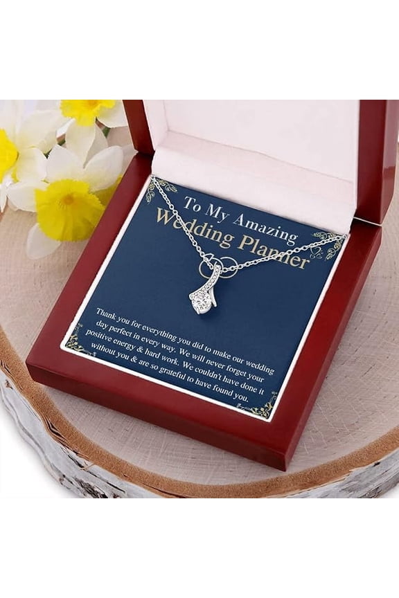 Gifts For Wedding Planner Necklace from bride and groom Thnak you gift for Event Organizer Jewelry for Wedding Ceremony Keepsake gift with Message Card