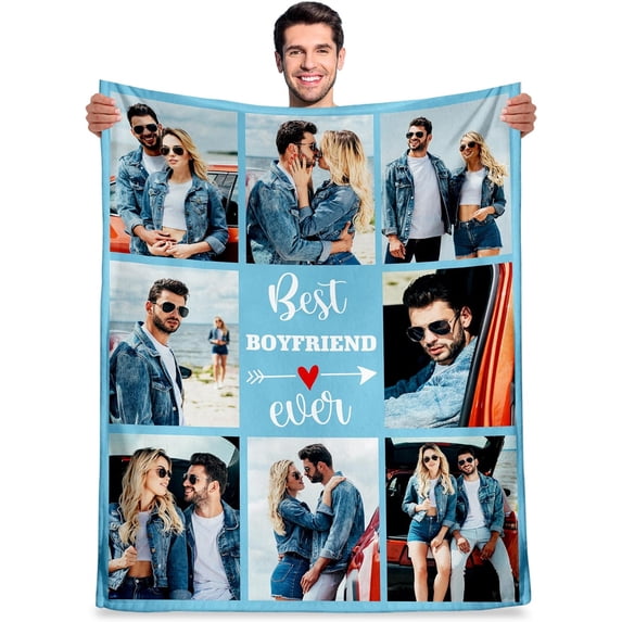 Gifts for Wife,Best Wife Ever Gifts Personalized Blanket, Custom Blanket with Photos, Birthday Gifts for Wife from Husband, Customized Throw Blanket Unique Gift Ideas for Valentine's Day Blankets