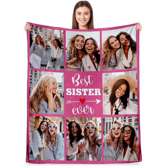 Gifts for Wife,Best Wife Ever Gifts Personalized Blanket, Custom Blanket with Photos, Birthday Gifts for Wife from Husband, Customized Throw Blanket Unique Gift Ideas for Valentine's Day Blankets