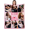 thumbnail image 1 of Gifts for Wife,Best Wife Ever Gifts Personalized Blanket, Custom Blanket with Photos, Birthday Gifts for Wife from Husband, Customized Throw Blanket Unique Gift Ideas for Valentine's Day Blankets, 1 of 5