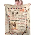 thumbnail image 1 of Gifts for Wife Blanket Christmas Birthday Gift Ideas, to My Wife Blanket from Husband,Anniversary Valentines Christmas Birthday Gifts for Wife Her,Wife Gifts, Wife Blanket 50"x60", 1 of 6