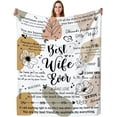 thumbnail image 1 of Gifts for Wife Blanket,Wedding Anniversary Best Wife Ever Gifts from Husband to My Wife Blanket,Best Wife Gift Ideas,Soft Warm Flannel Throw Blanket 50"x40", 1 of 5