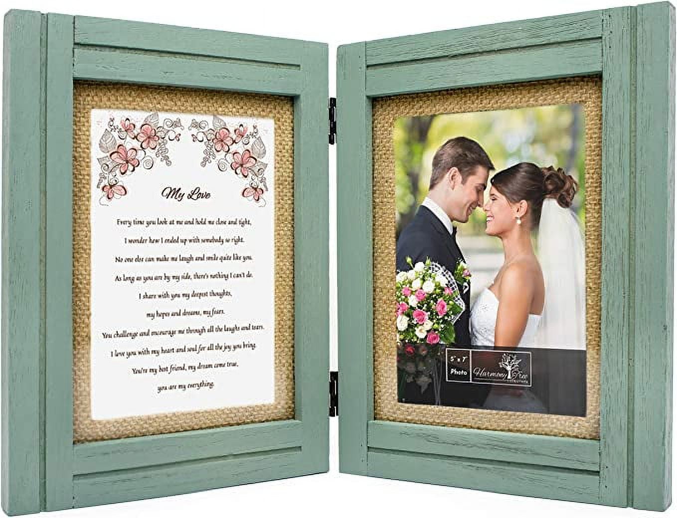 Valentines Day Gifts for Her, Personalized Wedding Picture Frame 5x7 - You and Me, Romantic Wedding Gifts for The Couple, Custom Wedding Photo Frame