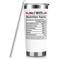 thumbnail image 1 of Gifts For Wife from Husband Birthday Valentine''s Day Gift for Wife, Funny Wife Nutrution Facts Tumbler \u2013 Happy Bday Chirstmas Presents For Wife- Best Wife Cup Gift Set with Lid Straw 20 oz, 1 of 6