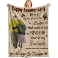 thumbnail image 1 of Gifts for Him Her Wife Husband Men,Wedding Anniversary Blanket Gifts,Happy Anniversary Marriage Gifts Anniversary Decorations Blanket for Couple Dad Mom Girlfriend Boyfriend 50"x60", 1 of 6