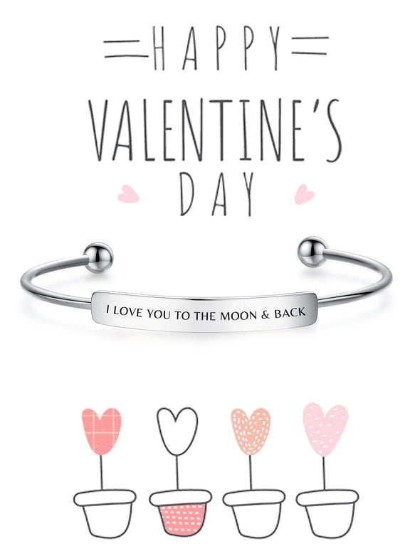 Gifts for Wife From Husband-Stainless Steel Love Quote Engraved Couple Cuff Bangle Bracelets for Lover Wife Girlfriend,Anniversary Birthday,Valentine's Day Gift