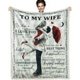 thumbnail image 1 of Gifts for Wife from Husband to My Wife Blanket, Personalized Throw Female Birthday Gifts, Romantic Gifts Birthday Christmas Valentine's Mother's Day Healing Bed Blanket (Grey-To Wife-130 * 150), 1 of 6