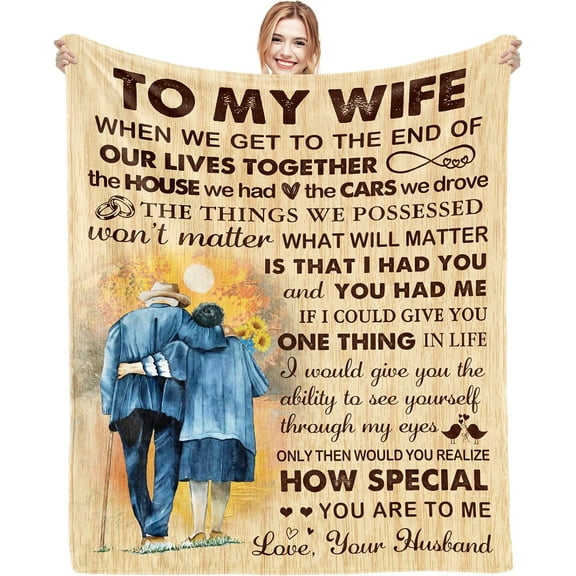 Gifts for Wife Romantic I Love You Anniversary Wedding Birthday Gift Ideas for Women Her to My Wife Blanket Christmas Valentines Mothers Day Presents from Husband Throw Blanket 60"x 50"