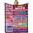 thumbnail image 1 of Gifts for Wife TO MY WIFE Blanket Wife Birthday Gift Ideas Wife Gifts from Husbend Anniversary Birthday Gifts for Women Wife Blanket Gifts for Mothers Day Christmas Valentines Day Birthday 50"x60", 1 of 5
