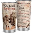 thumbnail image 1 of Gifts for Wife - Wife Gifts from Husband - I Love You Gifts for Her for Anniversary, Birthday Gifts for Wife, Wife Christmas Gift Ideas - Wife Airmail 20oz Stainless Steel Tumbler, 1 of 6