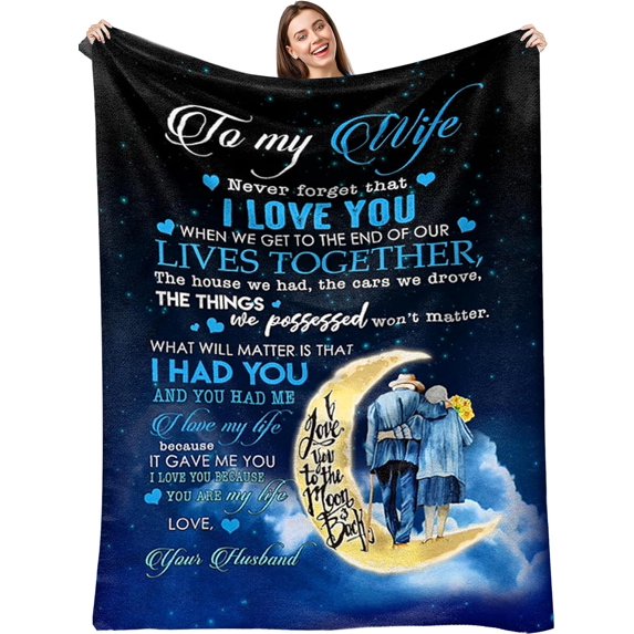 Gifts for Wife,Wife Gifts from Husband,Wife Birthday Gift Ideas,Anniversary Wedding Gifts for Wife Her,to My Wife Blanket from Husband,Christmas Valentines Gifts for Wife Romantic 80'''' x 60''''