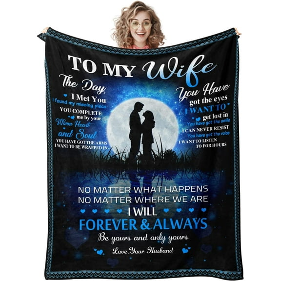 Gifts for Wife, Wife Gifts, Wife Birthday Gift Ideas, Cool Anniversary Wedding Romantic Christmas Birthday Gifts for Her Women Wife from Husband, Best Wife Presents, to My Wife Blanket