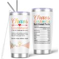 thumbnail image 1 of Gifts for Women, Chaos Coordinator Tumbler for Boss Coworkers Manager Friends, Unique Tumbler With Straws for Birthday Anniversary Christmas, 20 Oz Stainless Steel Tumbler, 1 of 6