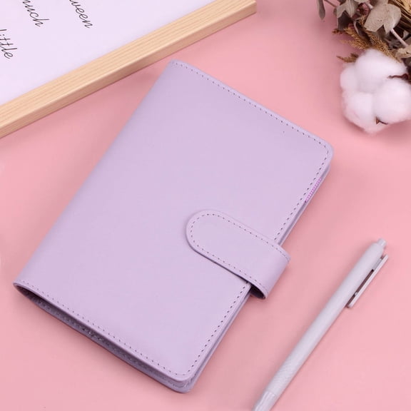 Gifts for Women Clearance YOHOME A6 PU Leather Notebook Binder,Mini Binder Refillable Paper with Pretty Ring Binders, Binder Cover for Personal Planner Budget Organizer Purple One Size