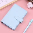 thumbnail image 1 of Gifts for Women Clearance YOHOME A6 PU Leather Notebook Binder,Mini Binder Refillable Paper with Pretty Ring Binders, Binder Cover for Personal Planner Budget Organizer Light Blue One Size, 1 of 4