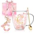 thumbnail image 1 of Gifts for Women Glass Coffee Mug Unique Birthday Gift for Her Espresso Tea Cups Personalised Gifts for Friends Mum Cute Xmas Valentines Mothers Day, 1 of 13