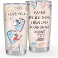 thumbnail image 1 of Gifts for Women Men, Anniversary Romantic Gifts for Her Him, Valentines Day Gifts for Boyfriend from Girlfriend, Birthday Valentine Gifts for Wife from Husband - Stainless Steel Tumbler 20oz, 1 of 6