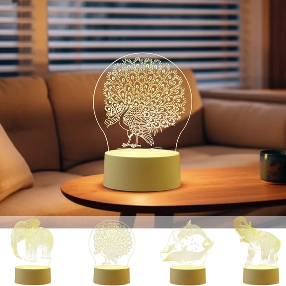 Gifts for Women Three Dolphins Night Light Acrylic LED Desk Lamp Touch Sensor &Remote Control USB Battery Dimmable 3D Illusion Bedside Lamp Bedroom Decoration Christmas Birthday Gift