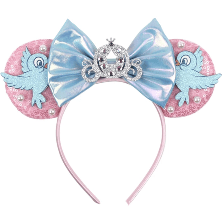 Blue Cinderella Inspired Mouse Ears Headband Disney Parks 2024 Cinderella Minnie Mouse Blue Ears Headband  main image 3