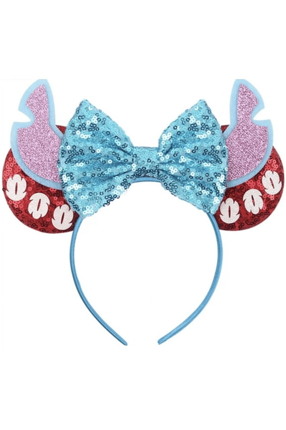 Lilo and Stitch Inspired Minnie Ears, Blue Mickey Ears, Blue Ears, Lilo and Stitch Minnie Ears, Lilo and Stitch Mickey Ears