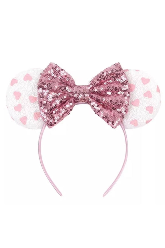 Pink Valentine's Day Inspired Mickey Ears / Flower Mouse Ears / Headband / Red Ears / Pink Ears