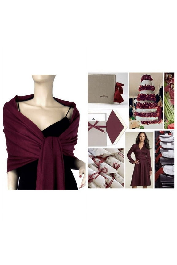 Women's Pashmina Scarf, Shawl & Wrap, Burgundy
