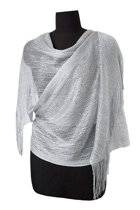 Women's Silver Wedding Scarf Shawl
