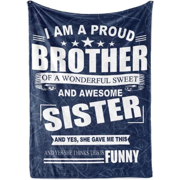 Gifts for Brother Adult from Sister, Bed Flannel Blankets Throws for Brothers for Birthday, Christmas (50"x 65") - Awesome Sister