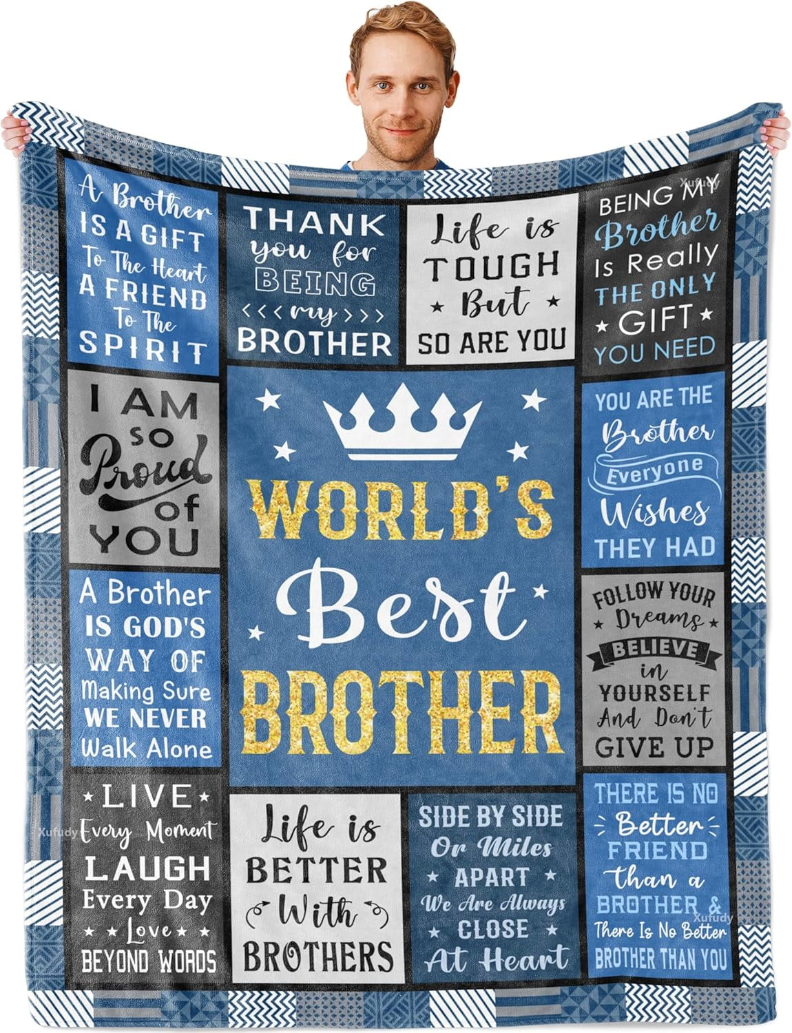 Gifts for Brother, Best Brother Birthday Gifts from Sister Blanket, Adult Brother Gift from Sister