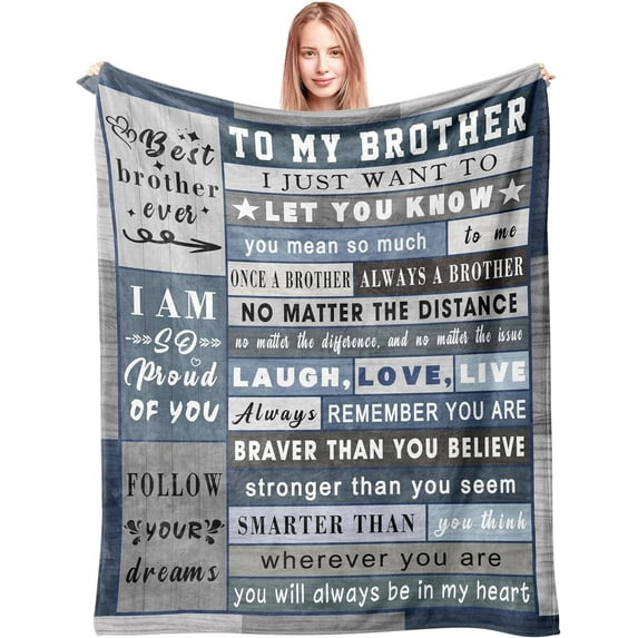 Gifts for Brother Blanket from Sister - Brother Fathers Day Christmas Birthday Gift - 80"x60"