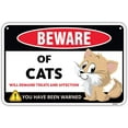 thumbnail image 1 of Gifts for Cat Lovers - Funny Cat Wall Decor - Cat Crossing Aluminum Sign - Cat Size: 12 x 8 Inches, 1 of 4