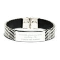 thumbnail image 1 of Gifts for Childcare Worker, In a world where you can be anything, Appreciation Birthday Stainless Steel Bracelet for Men, Women, Friends, Coworkers, 1 of 4