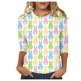 thumbnail image 1 of Gifts for Christian Women Crew Neck Print Quarter Sleeve Plus Size Womens Clothing,Light Yellow,M, 1 of 4